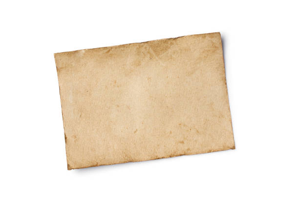Mockup of empty old vintage yellowed paper sheet