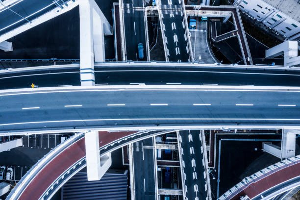 istock Aerial photograph of Road Intersection. 1129078744