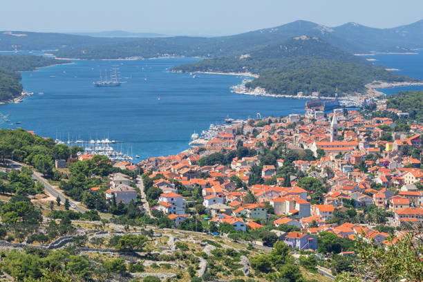 istock Panoramic view of Mali Losinj town, Croatia. 1129079705