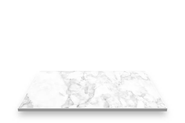 istock Marble top table perspective. Isolated on white background for product display. 1129081056