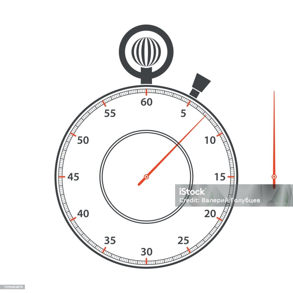 Stop Watch Dial Stopwatch Dial And Arrow On White Background Vector Illustration Stock ...