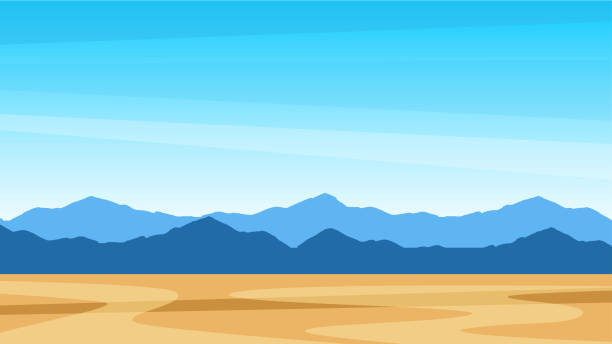 illustrazioni stock, clip art, cartoni animati e icone di tendenza di bellissimo paesaggio panoramico meridionale con montagne. vista sud texas - desert
