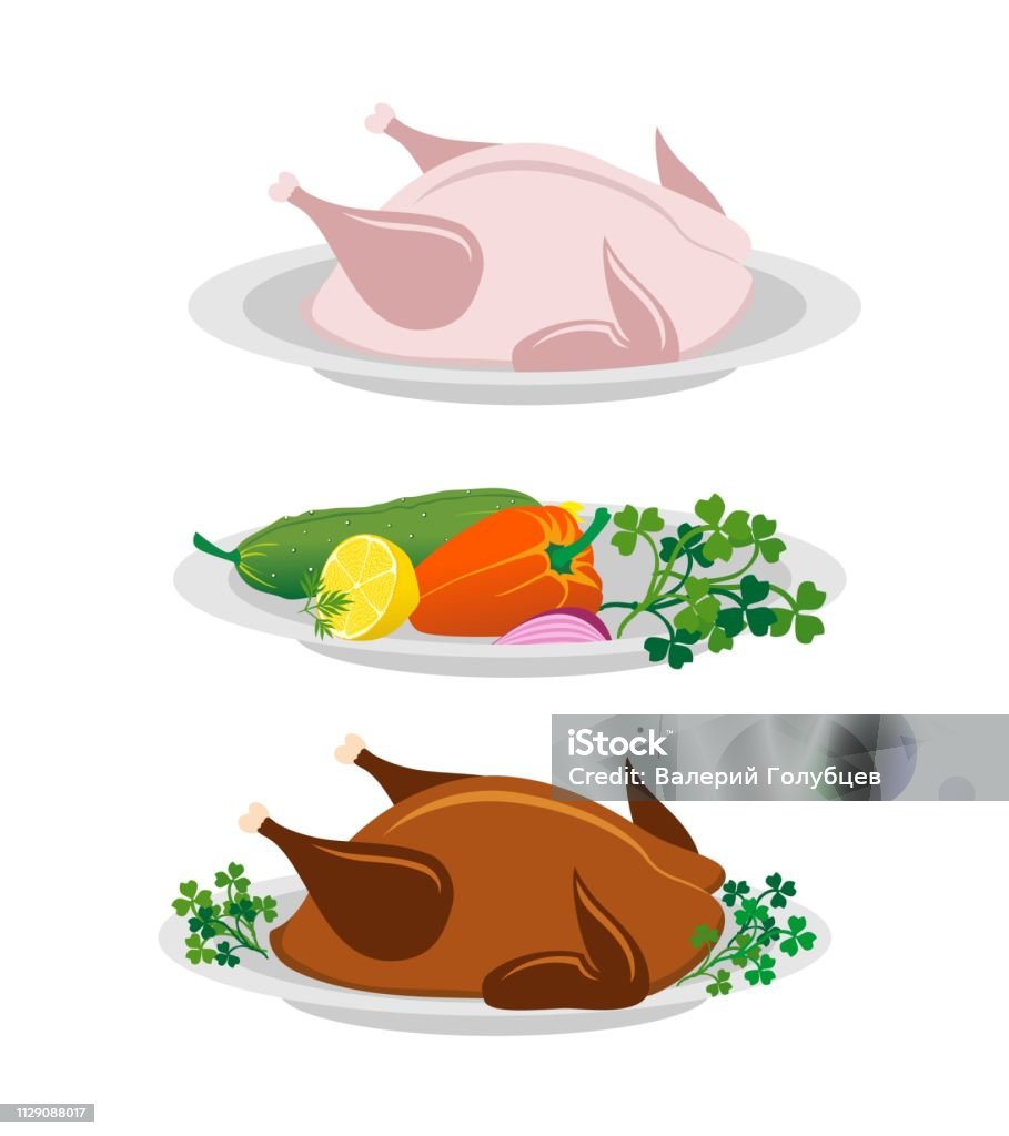 Ilustración de Pollo Crudo En Un Plato Pavo Cocido En Un Plato Verduras En Un Plato y más Vectores Libres de Derechos de Al horno - iStock Ilustración de Pollo Crudo En Un Plato Pavo Cocido En Un Plato Verduras En Un Plato y más Vectores Libres de Derechos de Al horno - iStock