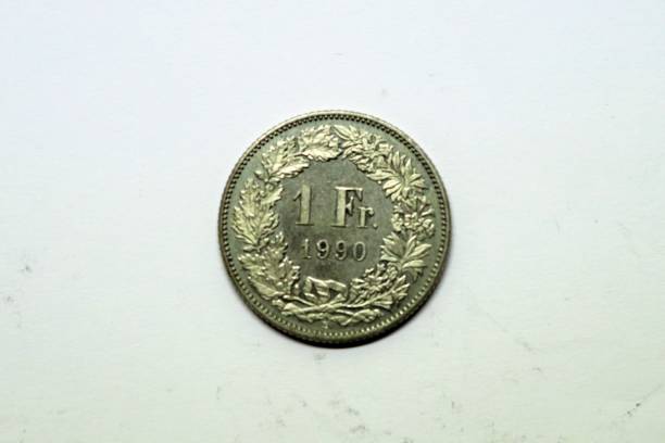 istock 1 SWISS FRANC COIN - 1990 1129092598