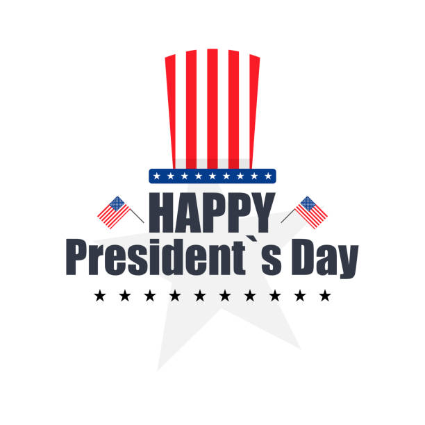 Happy Presidents day in flat design, vector Happy Presidents day in flat design, vector illustration presidents day logo stock illustrations