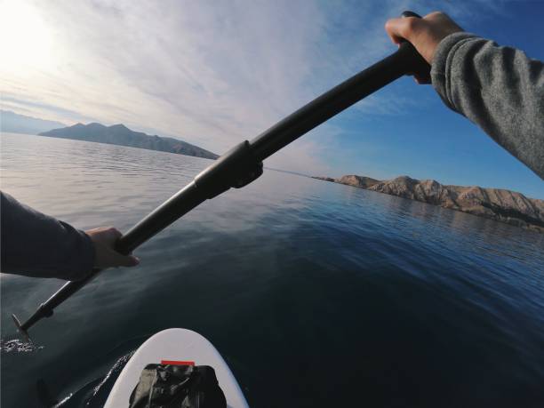 istock Paddle boarding between Croatian islands / Mediterranean sea 1129098106