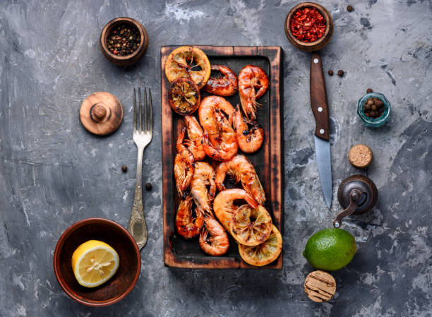 istock Delicious roasted shrimps 1129102870