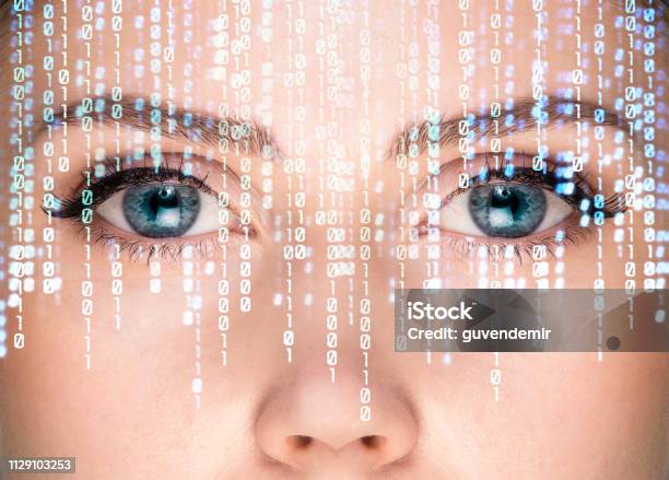 Cyborg Face Stock Photo - Download Image Now - Artificial Intelligence, Technology, Human Face