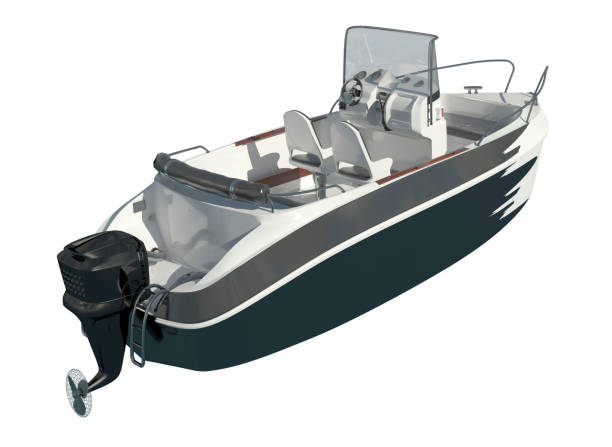 istock Speedboat Isolated on white background 3D illustration 1129104215