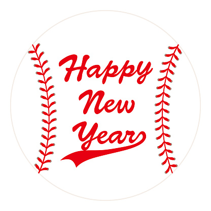 baseball ball card with Happy New Year.