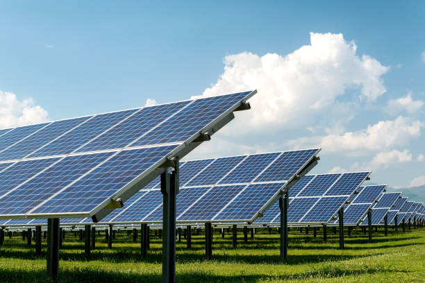 istock Solar panel, photovoltaic, alternative electricity source - concept of sustainable resources 1129106041