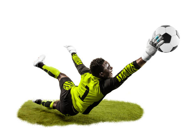 istock One soccer player goalkeeper man catching ball 1129112073