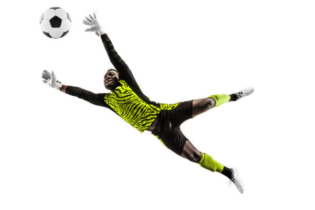 istock One soccer player goalkeeper man catching ball 1129112076