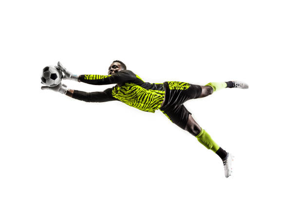 istock One soccer player goalkeeper man catching ball 1129112078