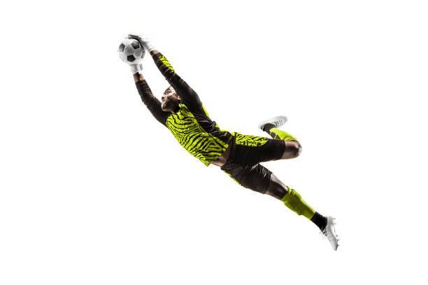 istock One soccer player goalkeeper man catching ball 1129112081