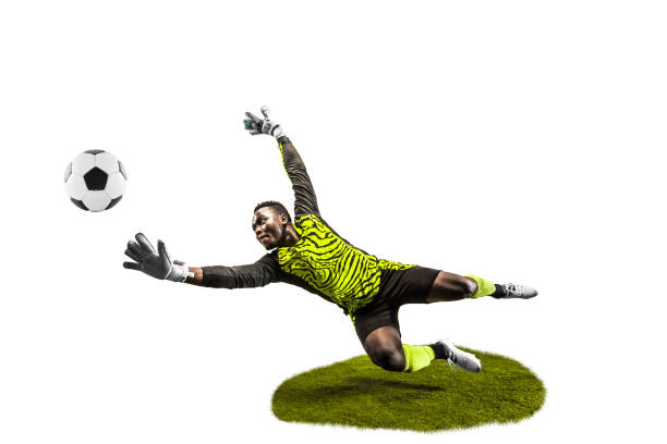 istock One soccer player goalkeeper man catching ball 1129112082