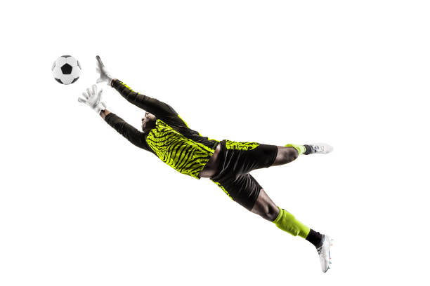 istock One soccer player goalkeeper man catching ball 1129112083