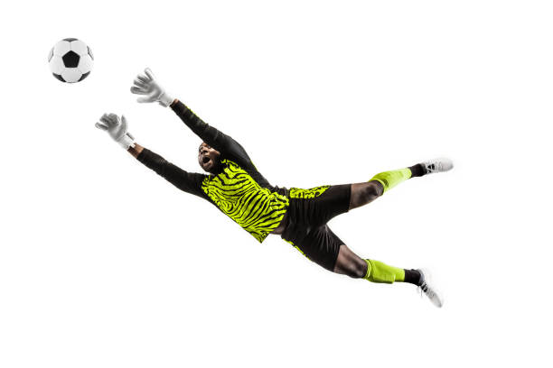 istock One soccer player goalkeeper man catching ball 1129112084