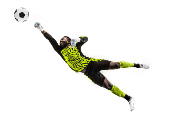 istock One soccer player goalkeeper man catching ball 1129112086
