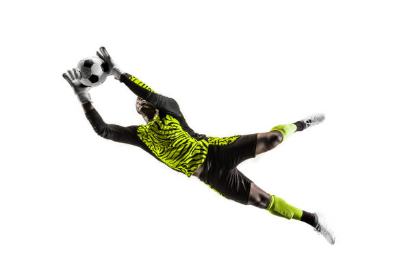istock One soccer player goalkeeper man catching ball 1129112087