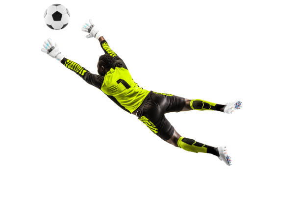 istock One soccer player goalkeeper man catching ball 1129112091