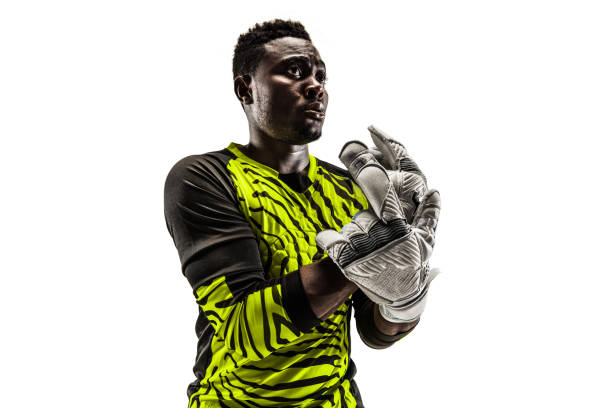 istock one african soccer player goalkeeper 1129112094