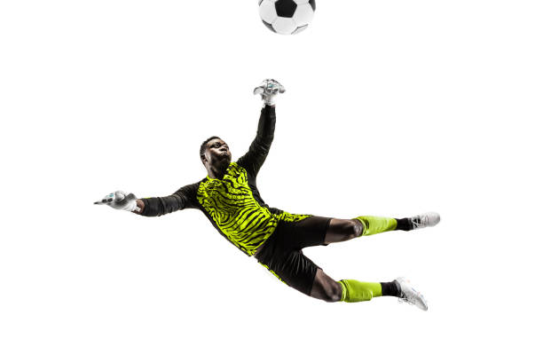 istock One soccer player goalkeeper man catching ball 1129112095