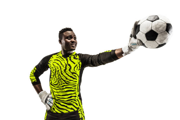 istock one african soccer player goalkeeper 1129112110