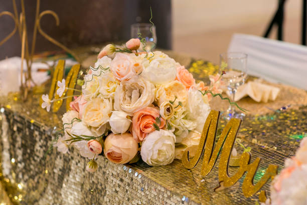 istock Bouquet of flowers on table 1129115592