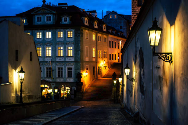 istock Romantic Street lights in Prague 1129116501
