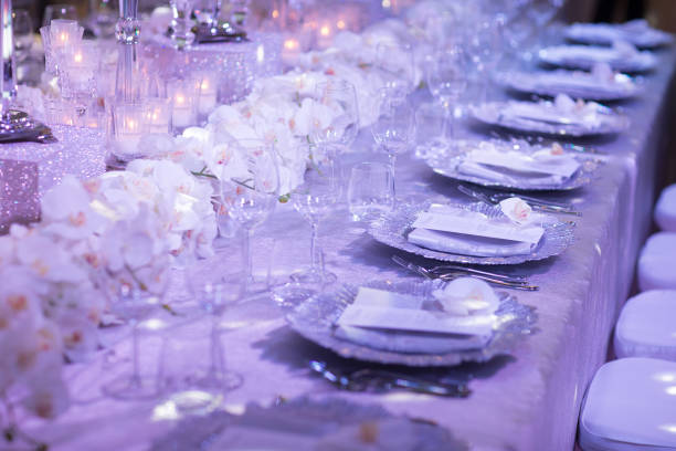 istock Beautiful flowers on table in wedding day 1129117813