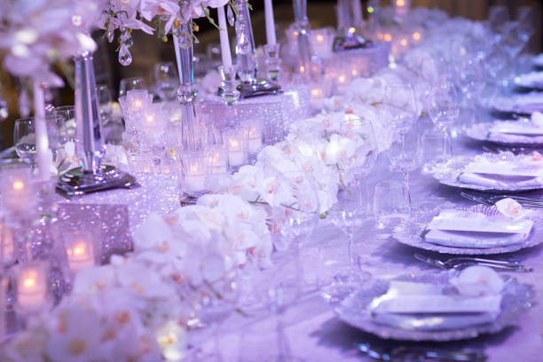 istock Beautiful flowers on table in wedding day 1129117814
