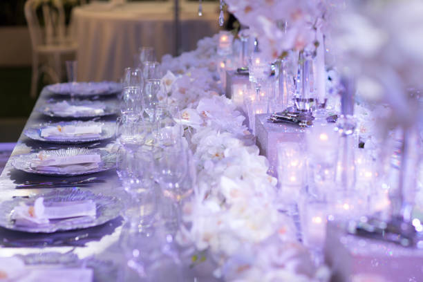 istock Beautiful flowers on table in wedding day 1129117816