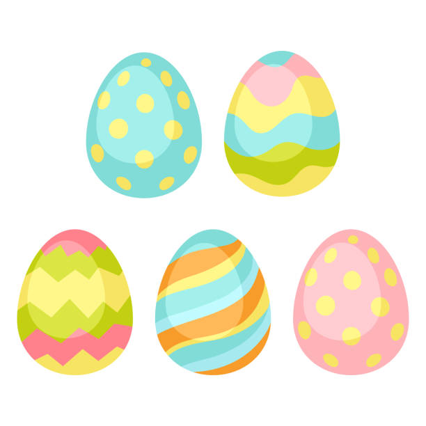 愉快的復活節無縫的樣式與蛋。 - easter egg 幅插畫檔、美工圖案、卡通及圖標