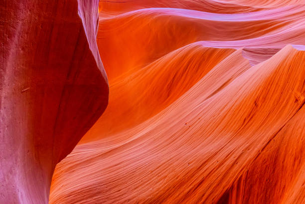antelope canyon is a slot canyon in the american southwest. - textured stone desert majestic imagens e fotografias de stock