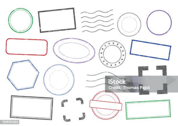 Vector Stamps Frames 2 Stock Illustration - Download Image Now - Rubber Stamp, Circle, Seal - Stamp