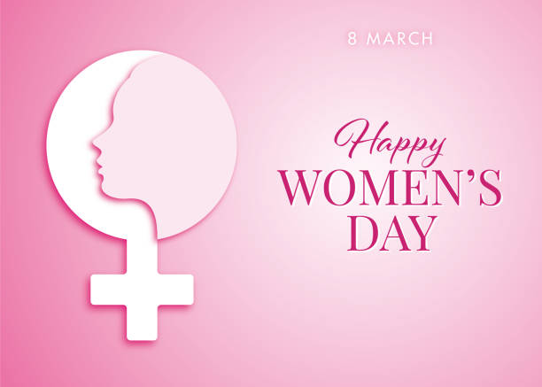 illustrazioni stock, clip art, cartoni animati e icone di tendenza di international women's day design - happy women's day celebrations concept - biglietto d'auguri happy women's day - female symbol