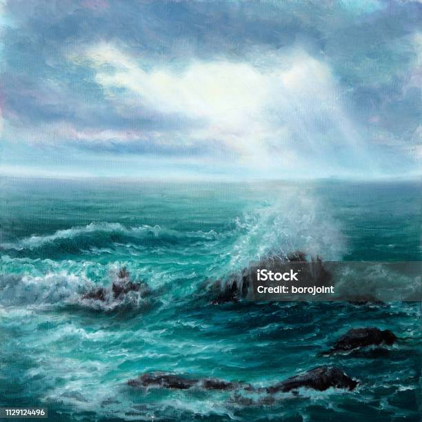 Ocean Waves Stock Illustration - Download Image Now - Sea, Breaking Wave, Dark