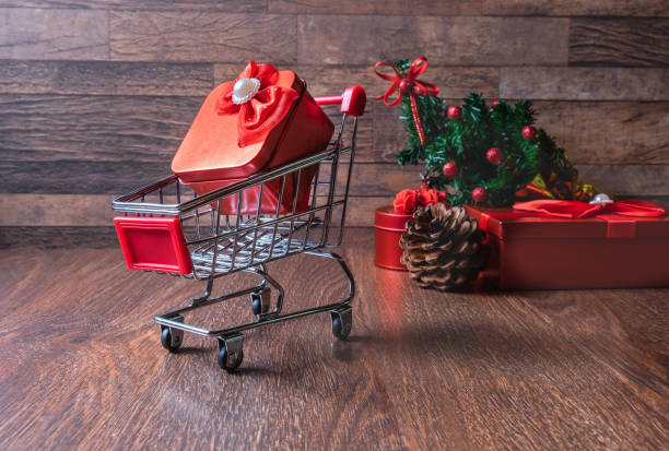 istock Christmas shopping gifts concept 1129125346