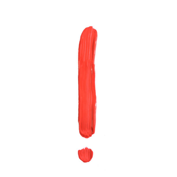 3d Render Red Exclamation Symbol, Problem and Solution Concept (Object Clipping Path)