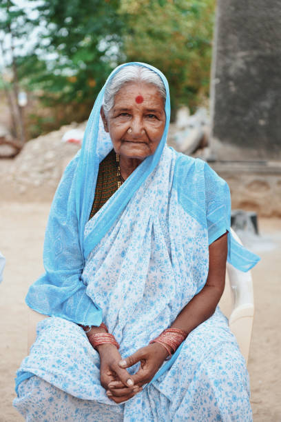 istock Senior woman from rural India 1129126392