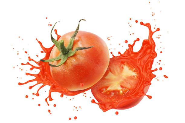 istock Tomato Sliced with Splashing juice or tomato sauce. 1129130252