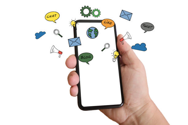 istock Social media icon computer network connection community people mobile phone app 1129133412