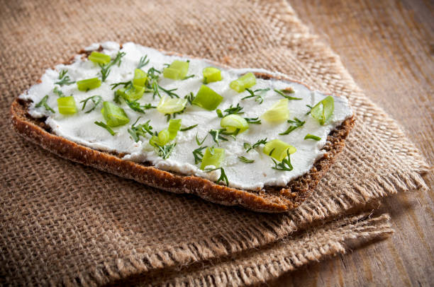 istock Sandwich with cream, dill and chives. 1129133787
