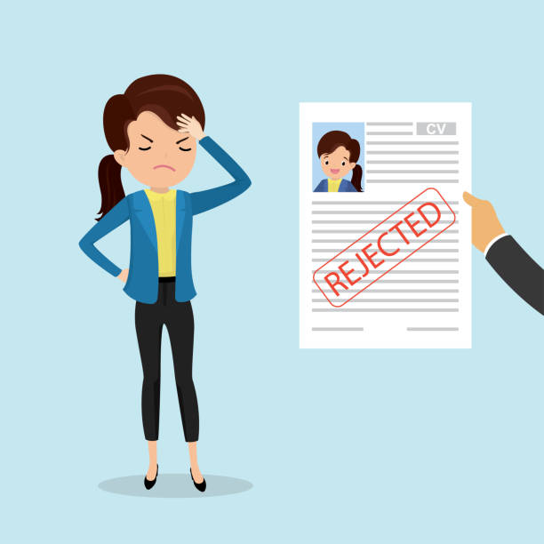 istock hand holding cv resume paper with red stamp- rejected,failed job search concept 1129138598
