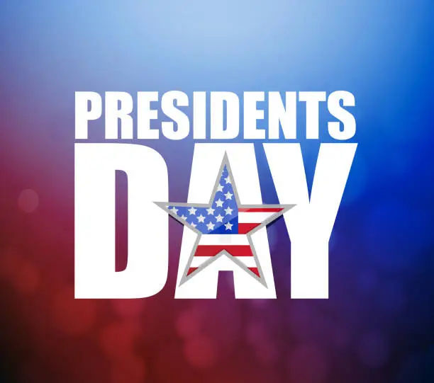 Vector illustration of Presidents day sign illustration booked background.