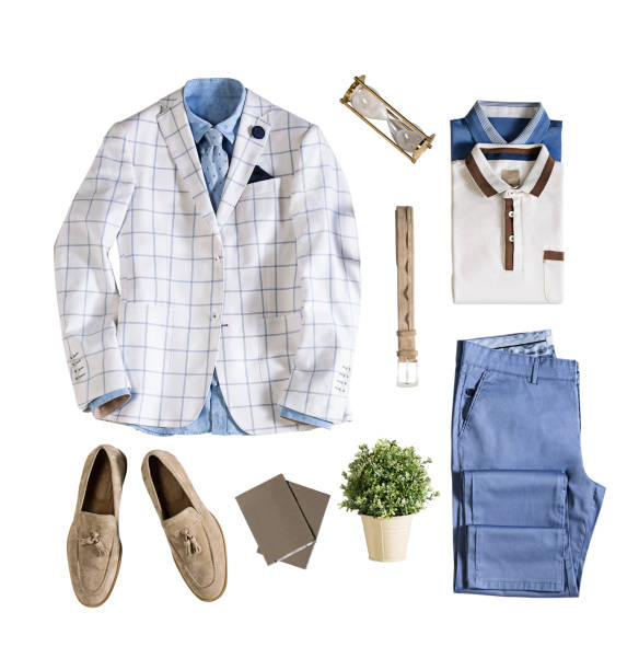 istock Men’s clothing with personal accesorries isolated on white background 1129141575