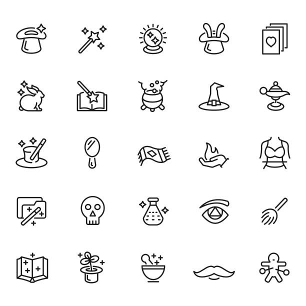 Magic icons Magic icons alchemy symbols stock illustrations