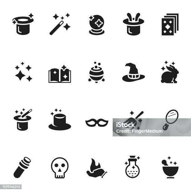 Vector Set Of Magic Icons Stock Illustration - Download Image Now - Paranormal, Magic Wand, Mystery