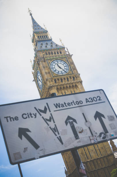 istock Big Ben with road sign 1129147036